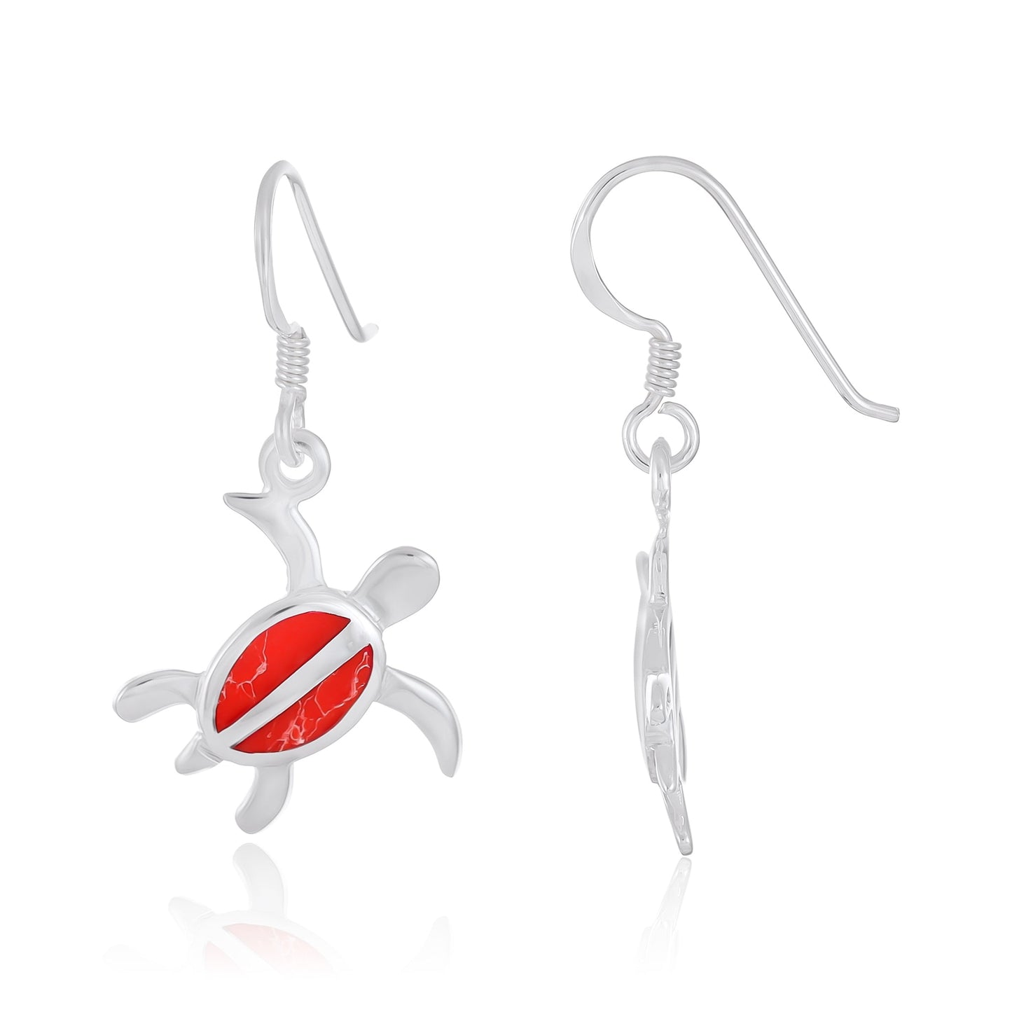 925 Sterling Silver  Turtle Earrings Pink