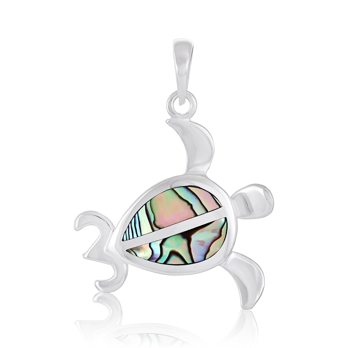 925 Sterling Silver Abalone Shell Turtle Pendant