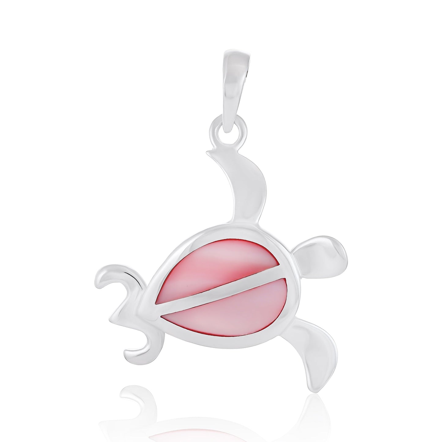 925 Sterling Silver Abalone Shell Turtle Pendant
