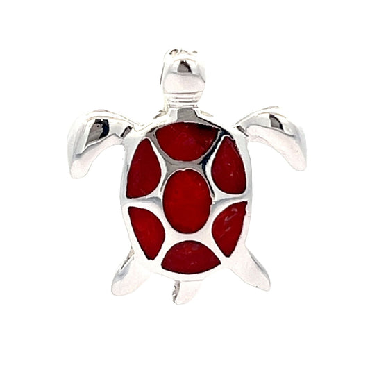 Sterling silver abalone shell turtle pendant SPD4028 - FJewellery