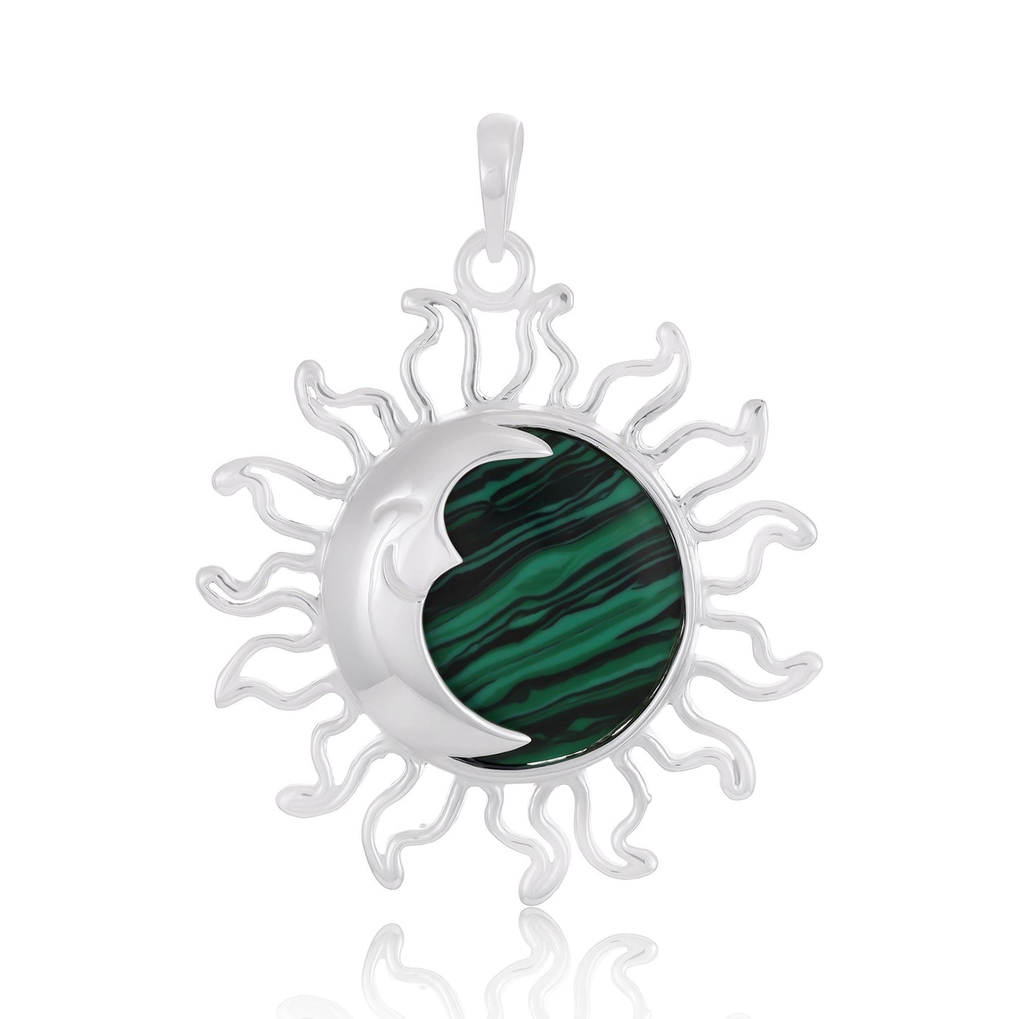 925 Sterling Silver  Abalone Sun Pendant