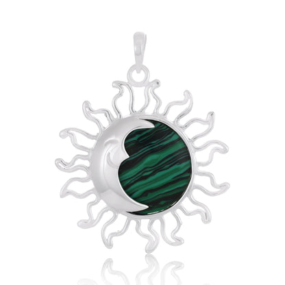 925 Sterling Silver  Abalone Sun Pendant