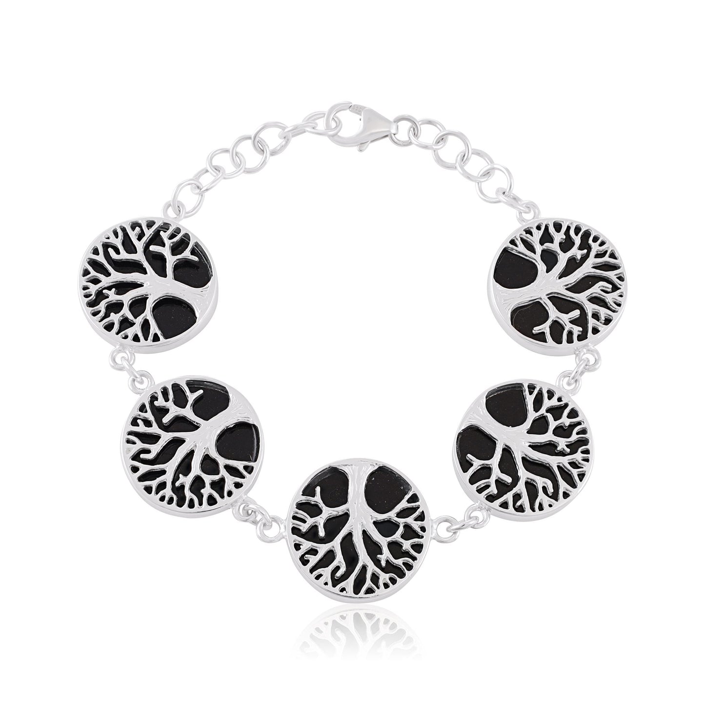 Mixed 925 Sterling Silver Abalone Shell Tree Of Life bracelet