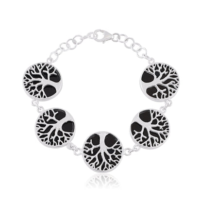 Mixed 925 Sterling Silver Abalone Shell Tree Of Life bracelet