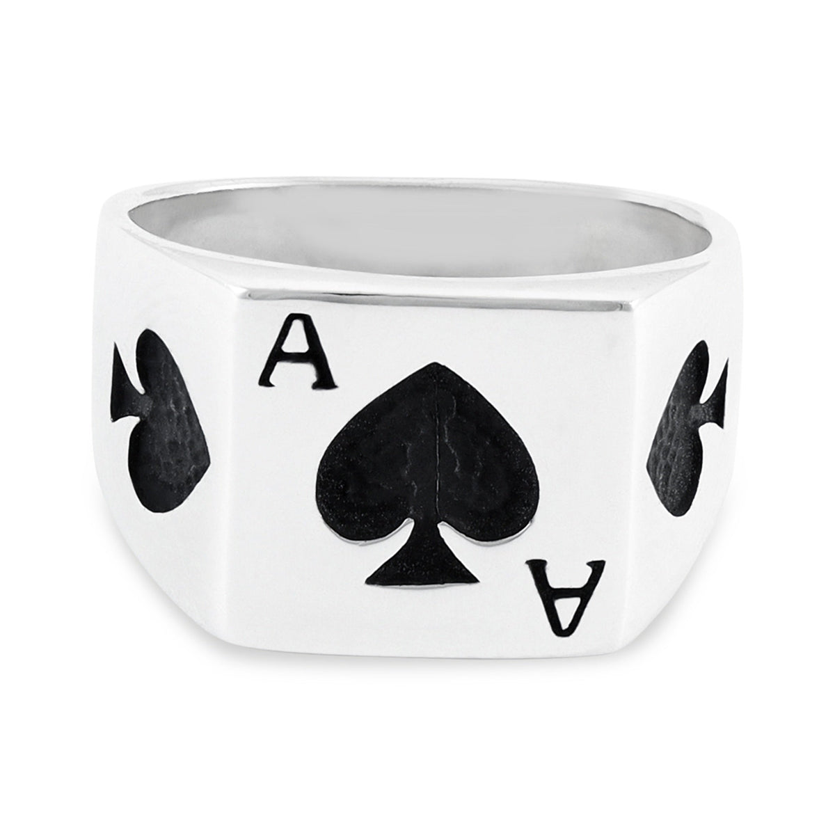 Sterling Silver Ace Of Spades Ring - FJewellery