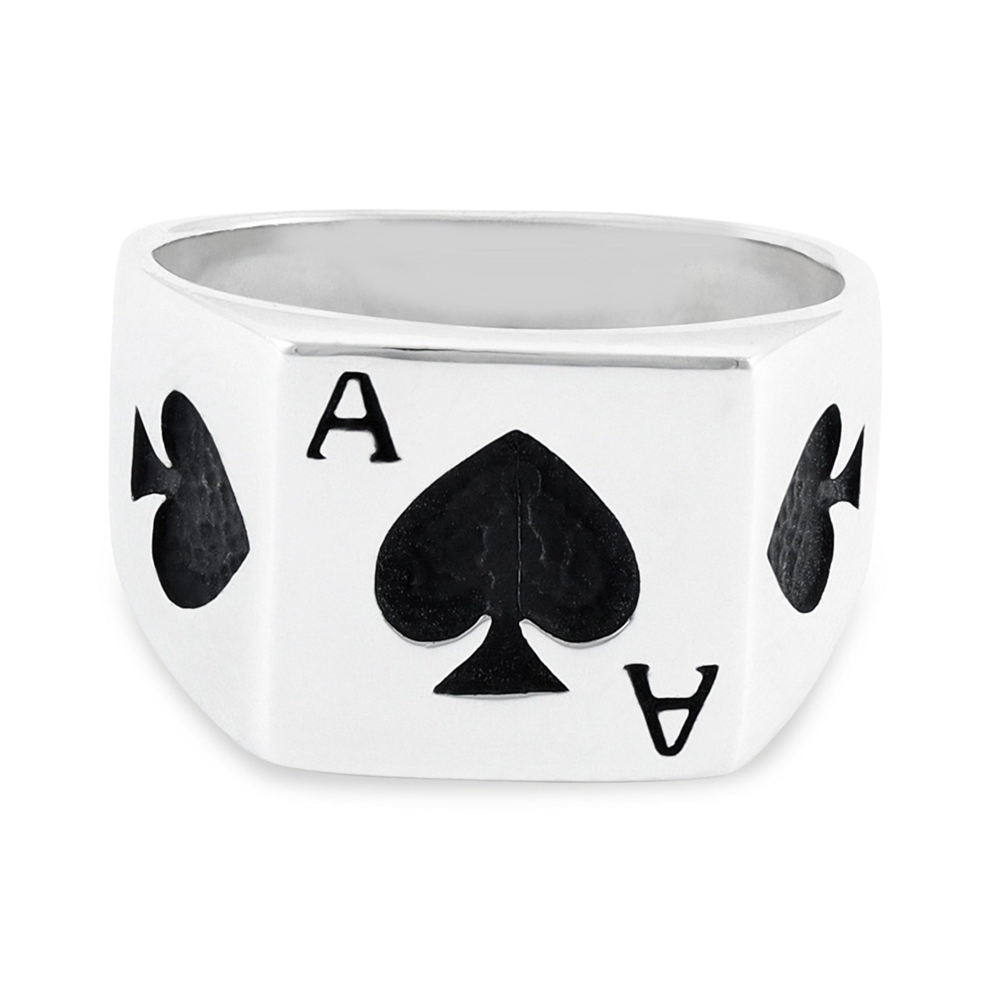 Sterling Silver Ace Of Spades Ring - FJewellery