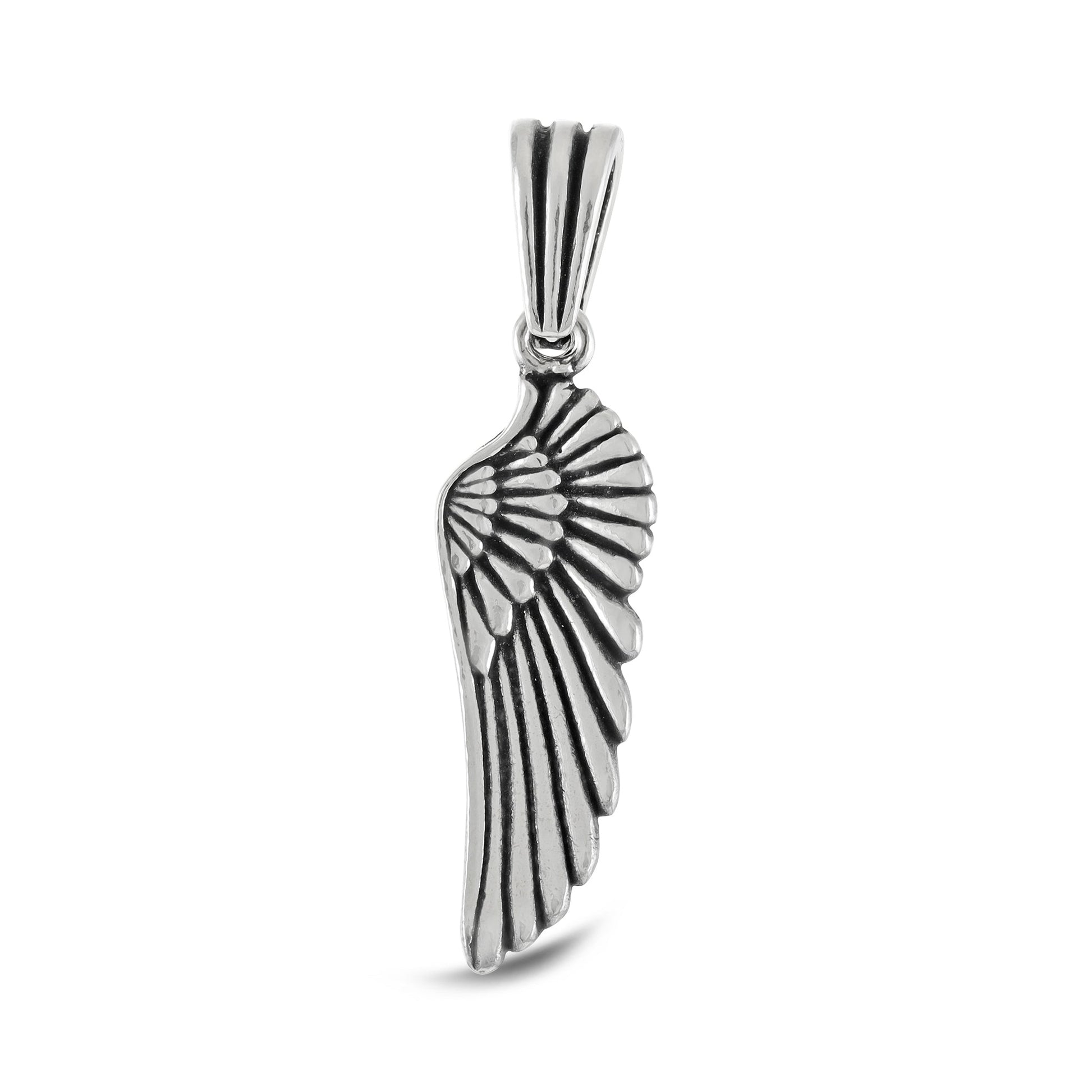 Sterling Silver Angel Wing Pendant - FJewellery
