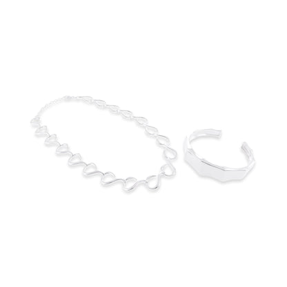 Sterling Silver Art Deco Cuff Bracelet SBN10001 - FJewellery