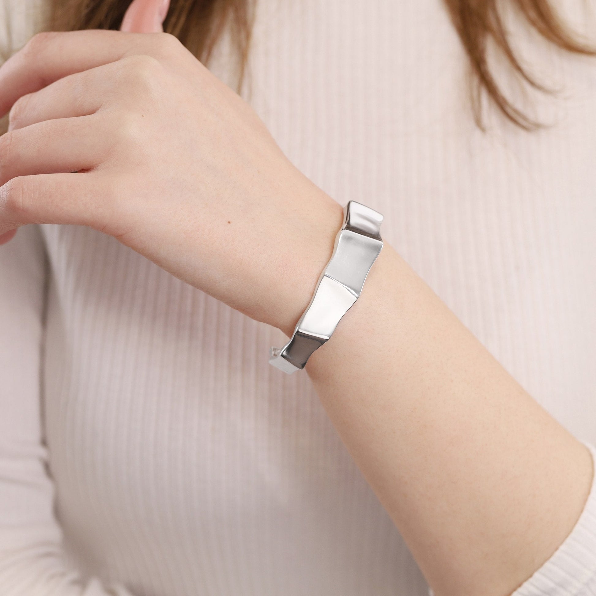 Sterling Silver Art Deco Cuff Bracelet SBN10001 - FJewellery