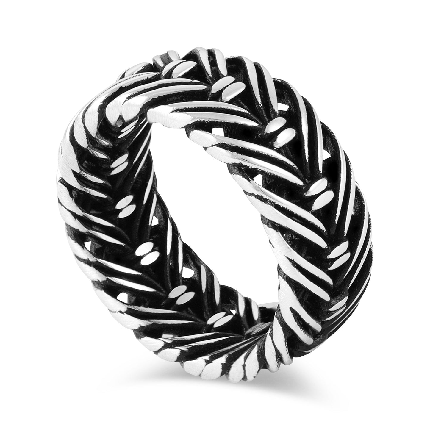 Sterling Silver Braided Affect Ring - FJewellery