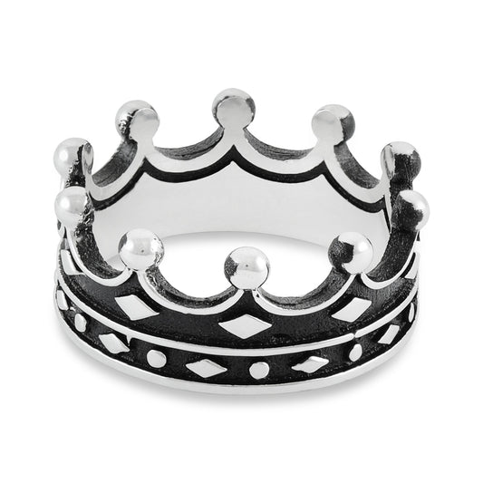 Sterling Silver Crown Ring - FJewellery