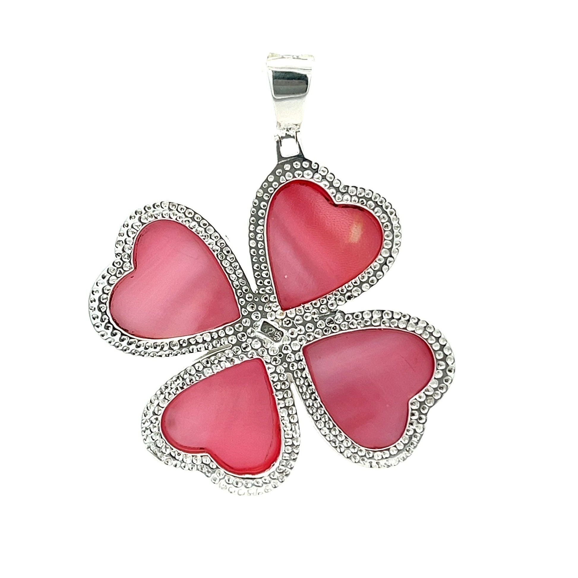 Sterling silver four-leaf clover pendant SPD4007 - FJewellery