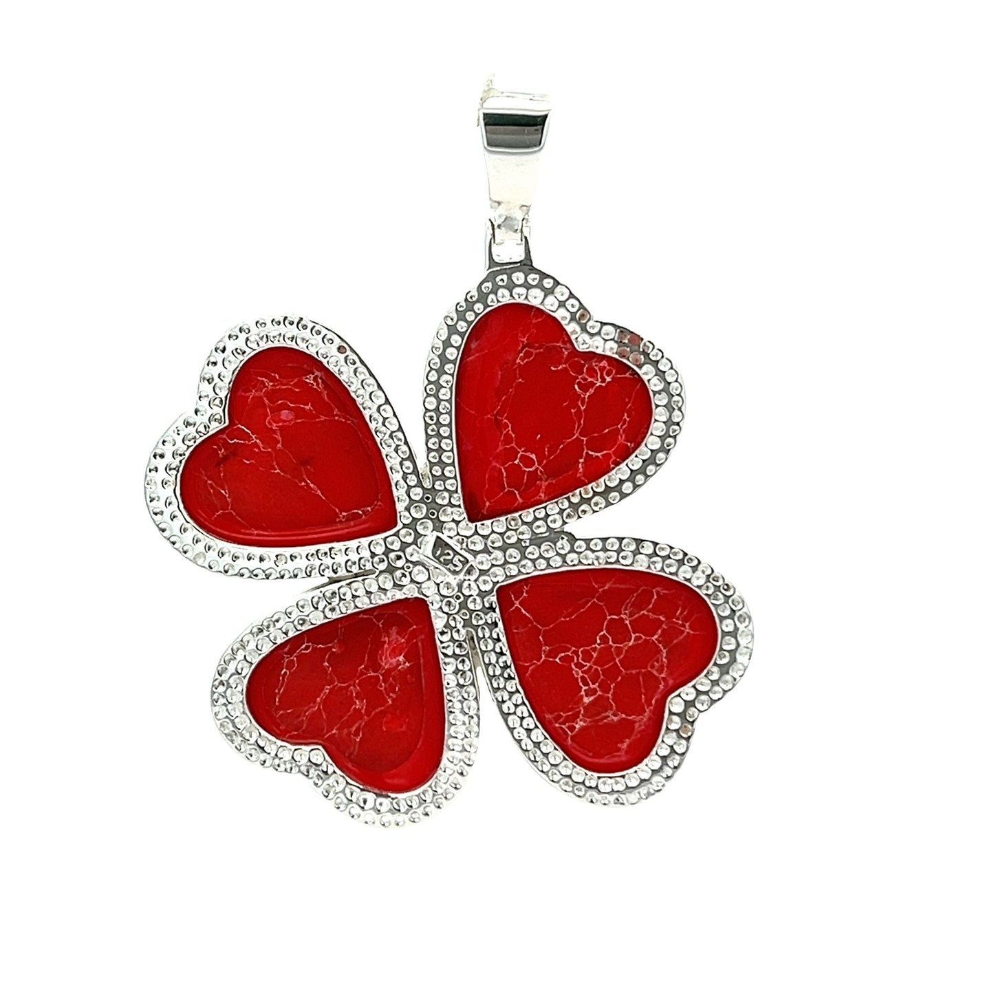 Sterling silver four-leaf clover pendant SPD4007 - FJewellery