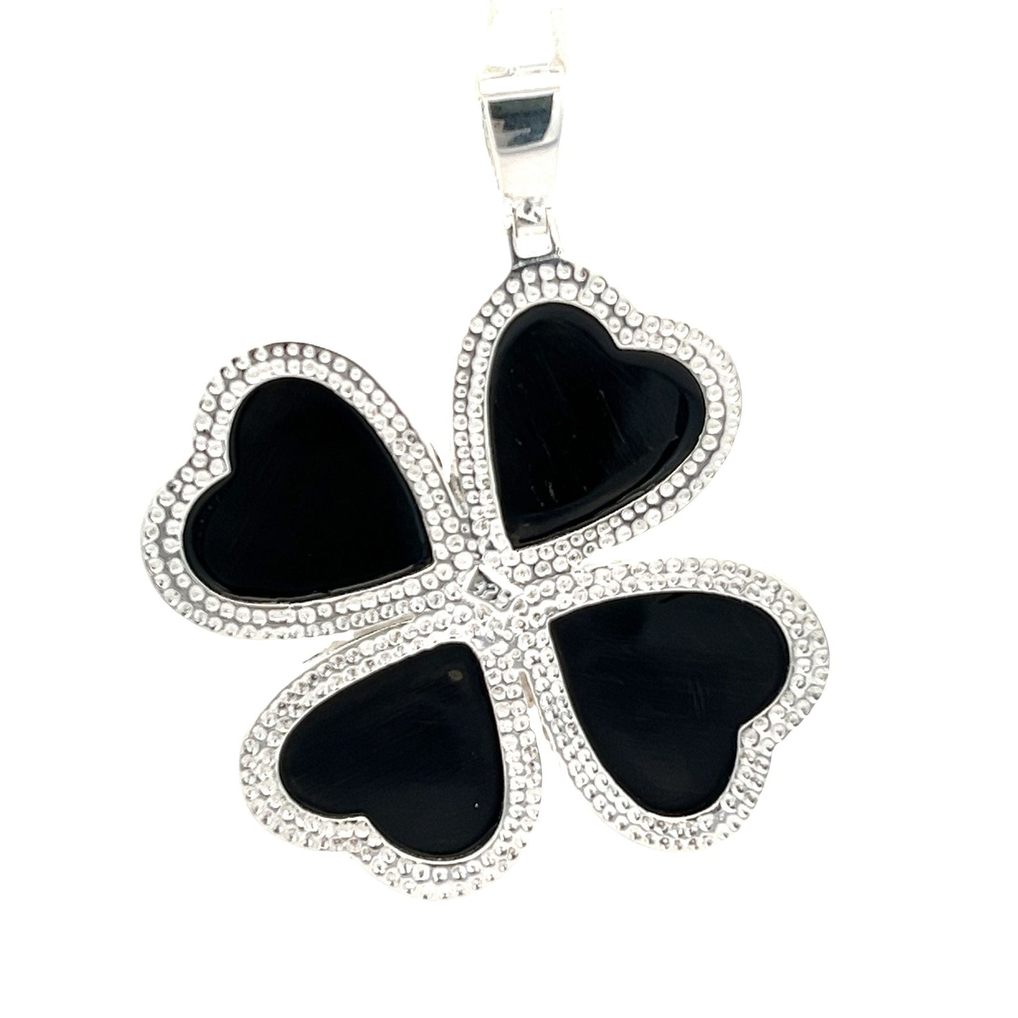 Sterling silver four-leaf clover pendant SPD4007 - FJewellery