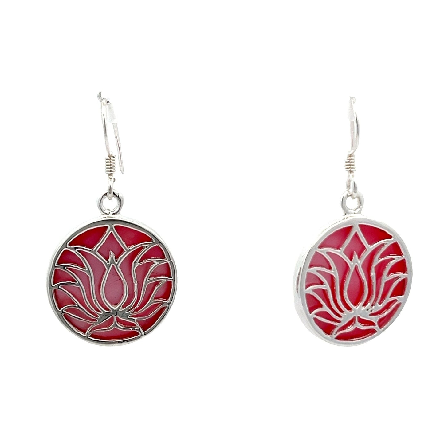 925 Sterling Silver  Black Lotus Drop Earrings