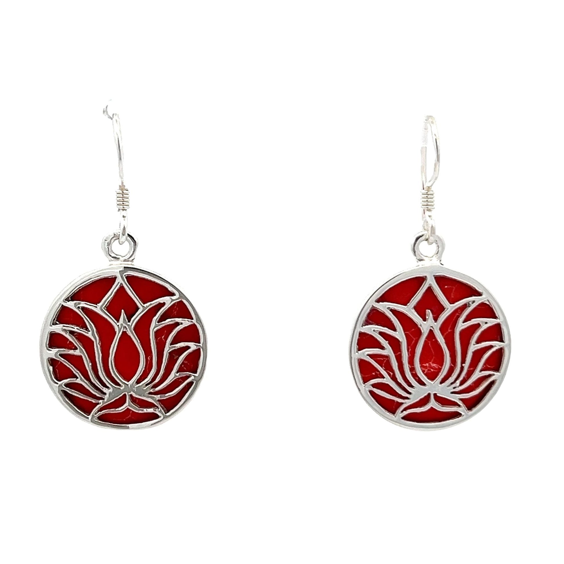 Sterling silver lotus earrings SER4002 - FJewellery