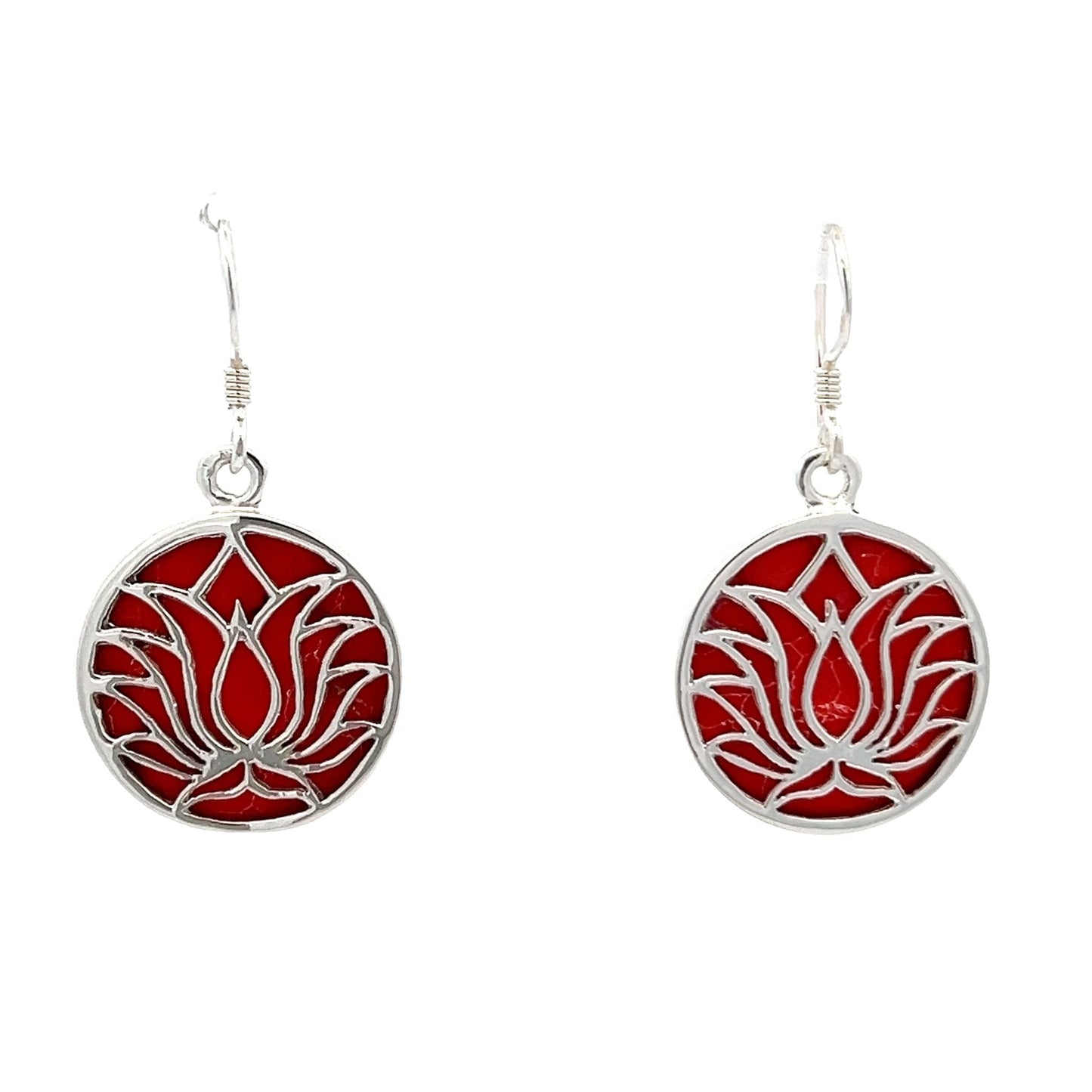 925 Sterling Silver  Black Lotus Drop Earrings