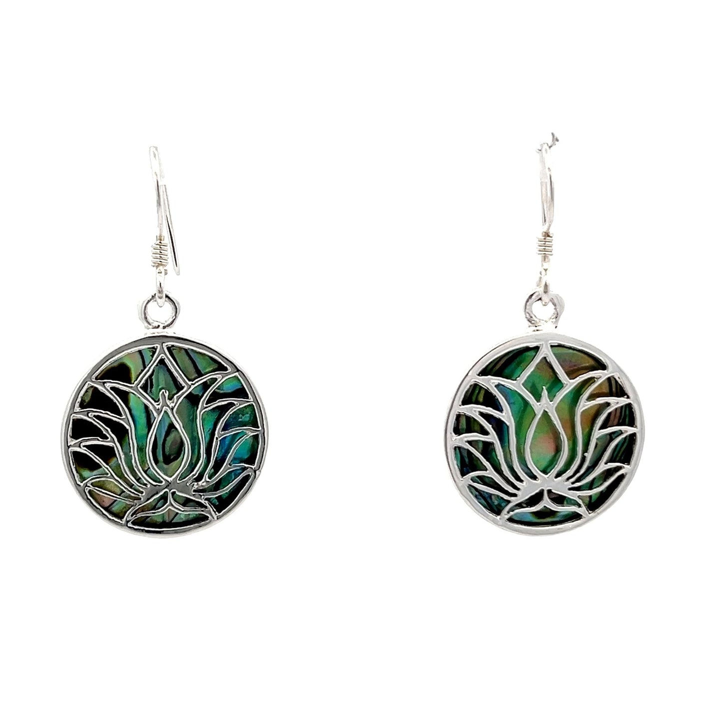 925 Sterling Silver  Black Lotus Drop Earrings