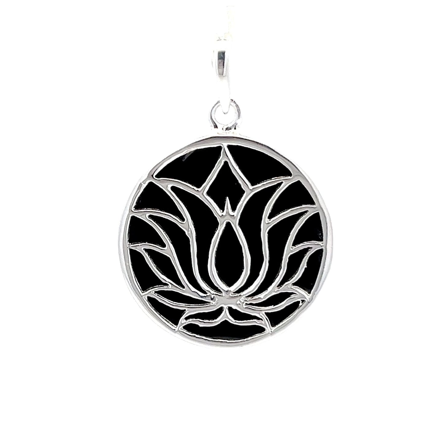 Sterling silver lotus pendant SPD4003 - FJewellery