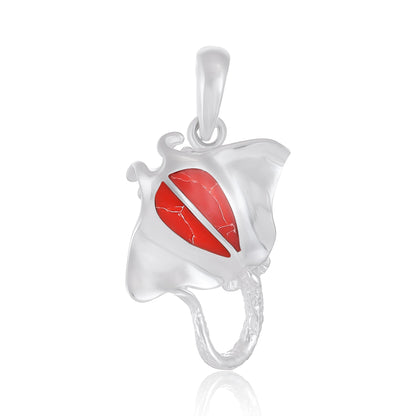 925 Sterling Silver Abalone Shell Stingray Pendant