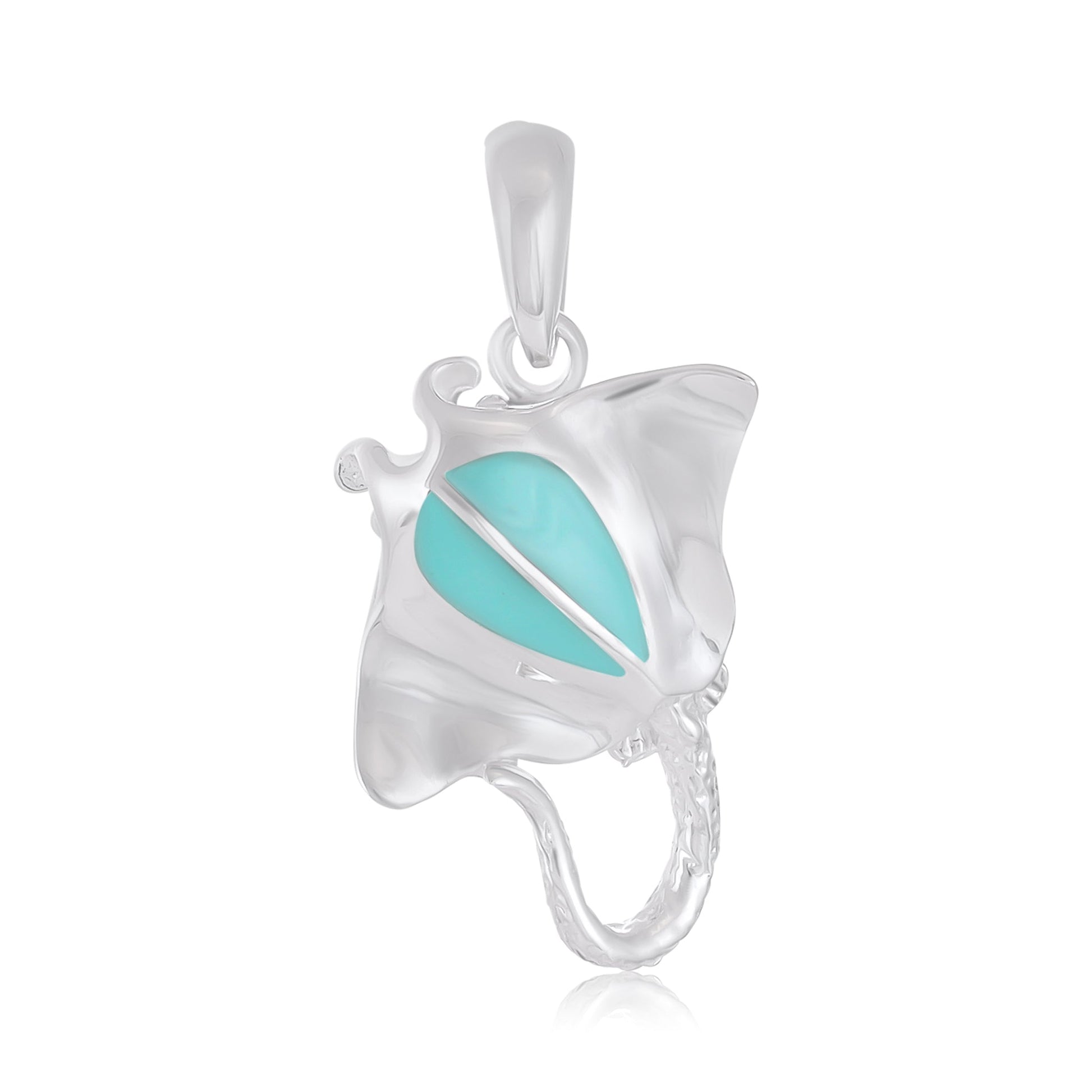 Sterling Silver Manta Ray Abalone Shell Manta Ray Pendant SPD4030 - FJewellery