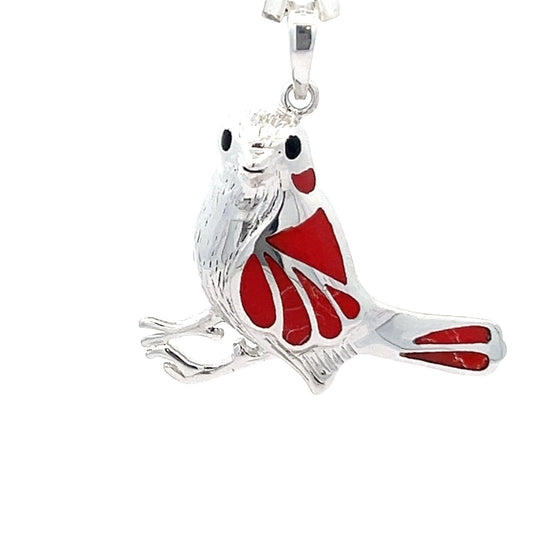 Sterling silver mother of pearl bird pendant SPD4039 - FJewellery