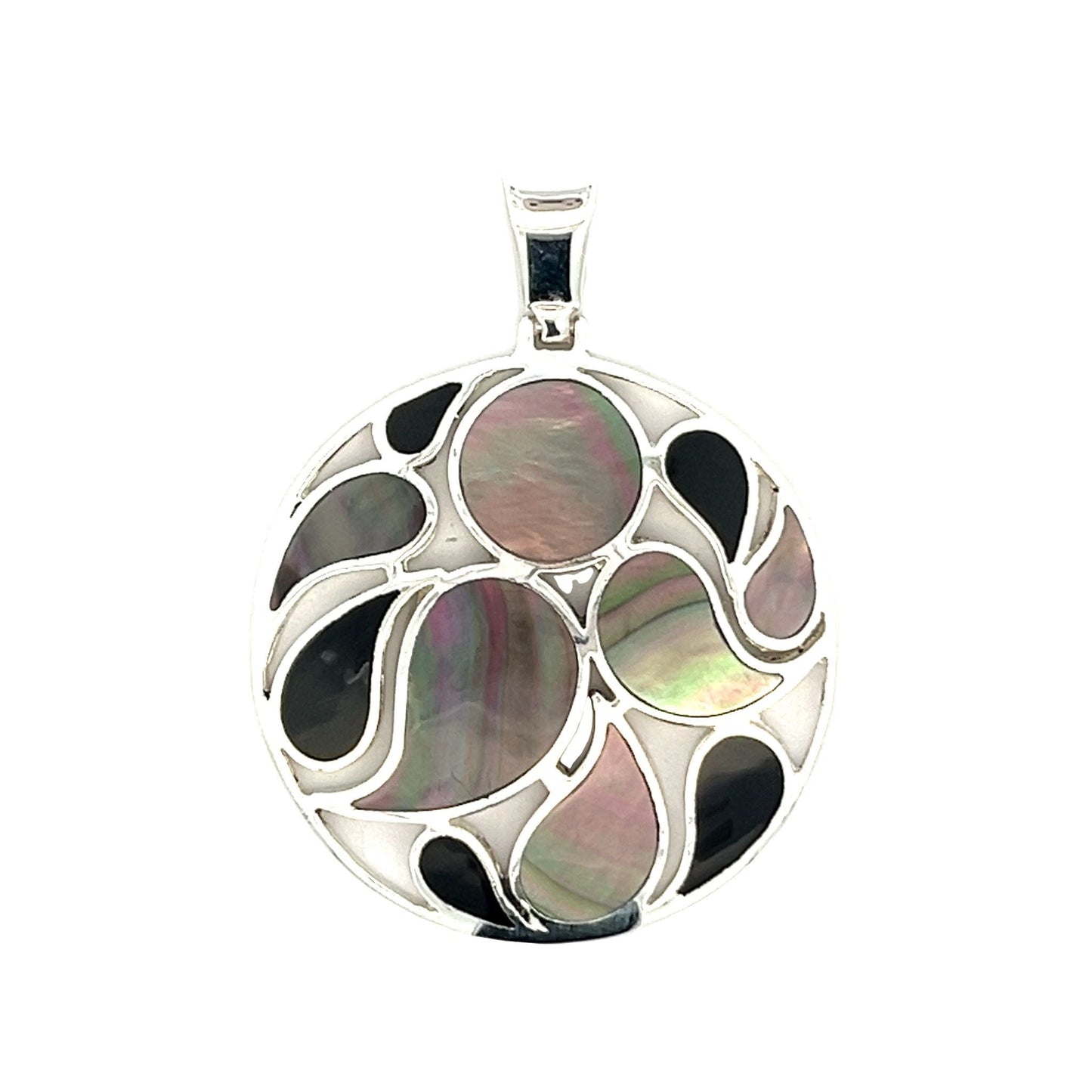 Sterling Silver Multi color of Mop Shell pendant SPD4005 - FJewellery