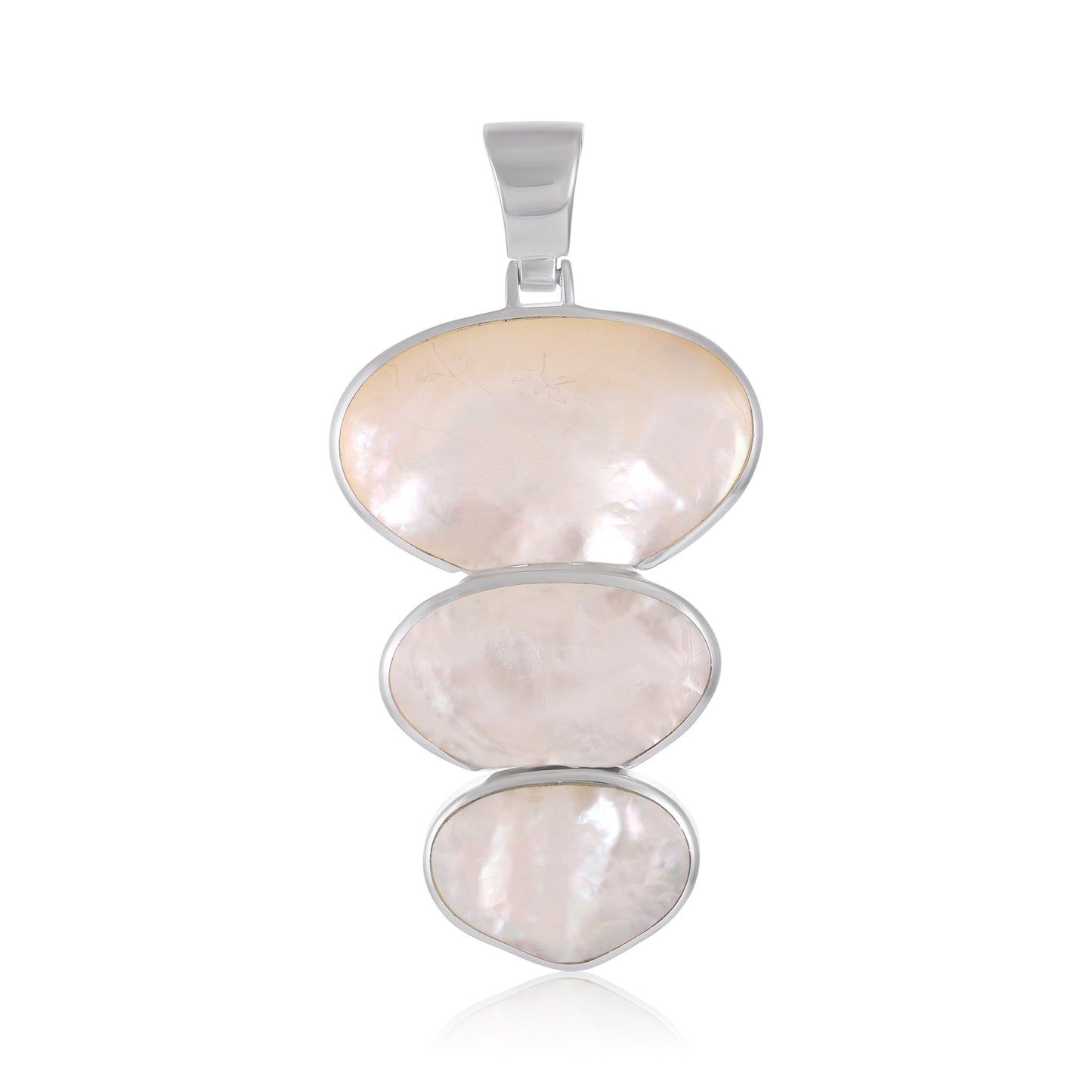 Sterling Silver Oval Mother Of Pearl Pendant SPD4021 - FJewellery