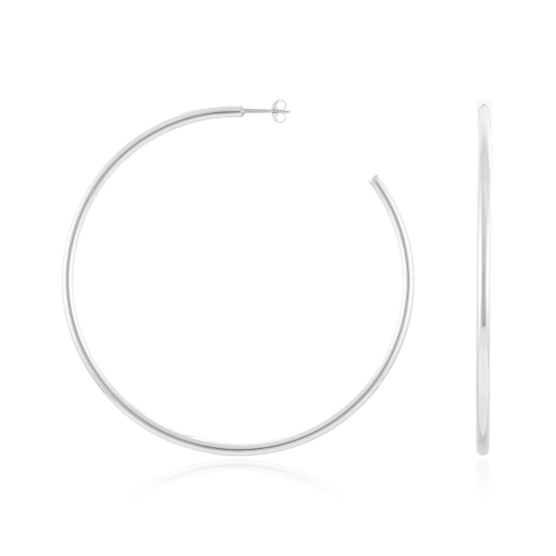 Sterling Silver Oversized Hoop Earrings SER60016 - FJewellery
