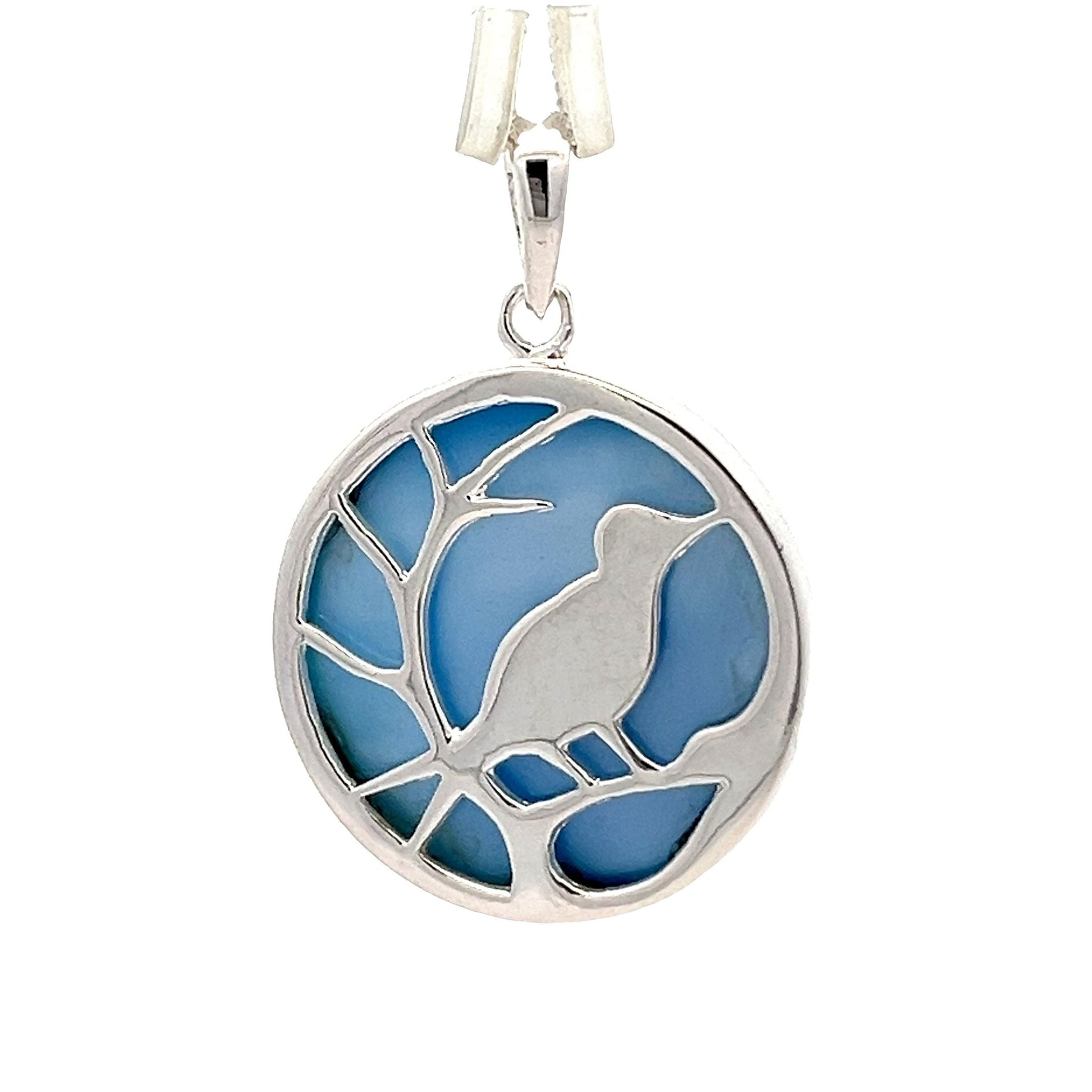 Sterling silver pearl shell bird pendant SPD4004 - FJewellery