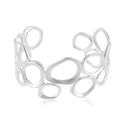Sterling Silver Pebble Beach Cuff Bracelet SBN100002 - FJewellery
