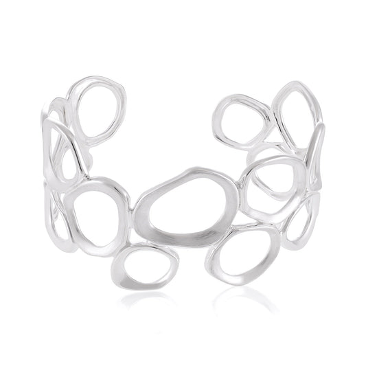 Sterling Silver Pebble Beach Cuff Bracelet SBN100002 - FJewellery