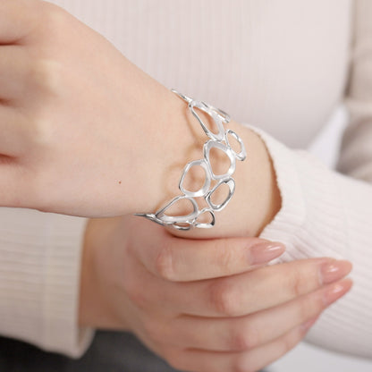 Sterling Silver Pebble Beach Cuff Bracelet SBN100002 - FJewellery