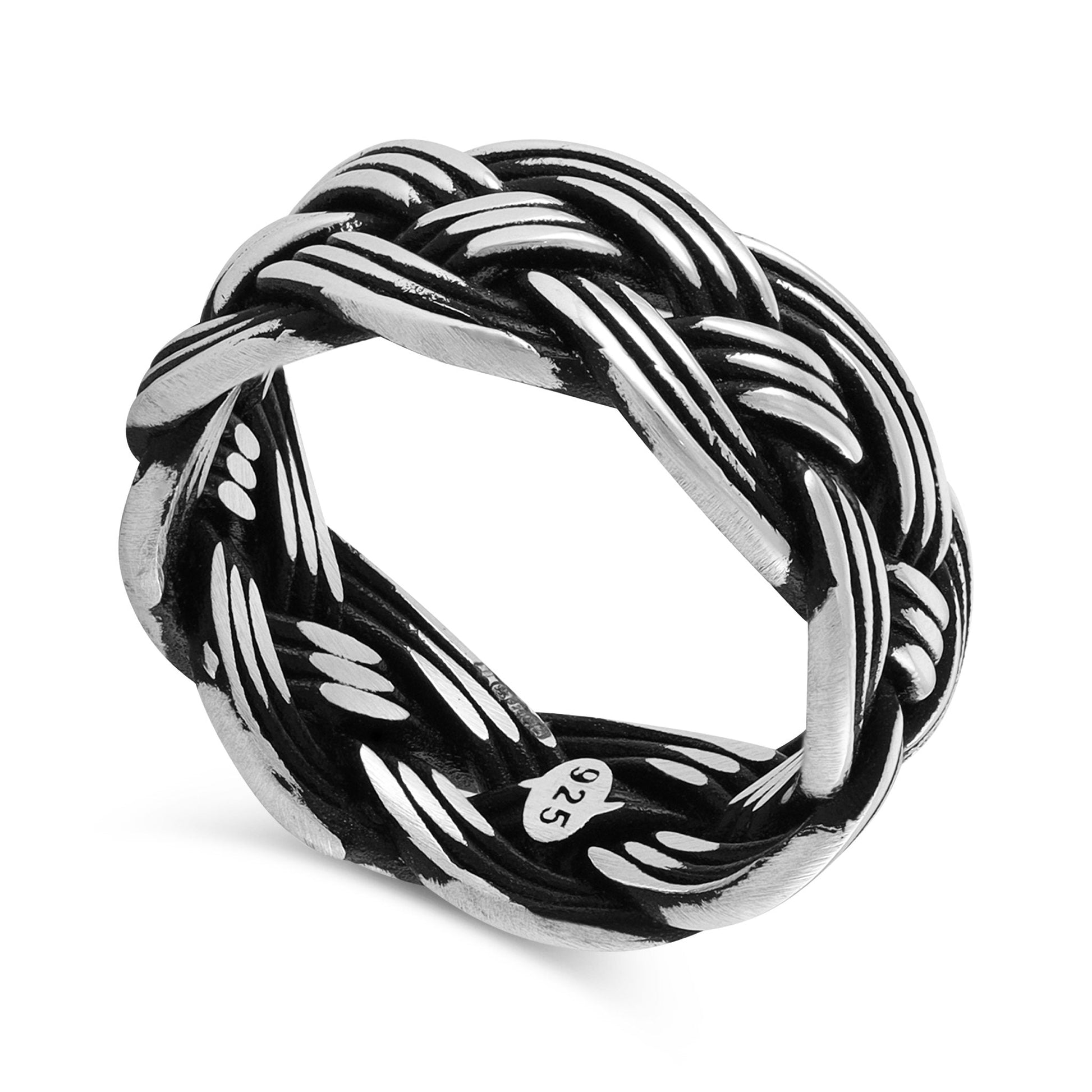 Sterling Silver Plaited Ring - FJewellery