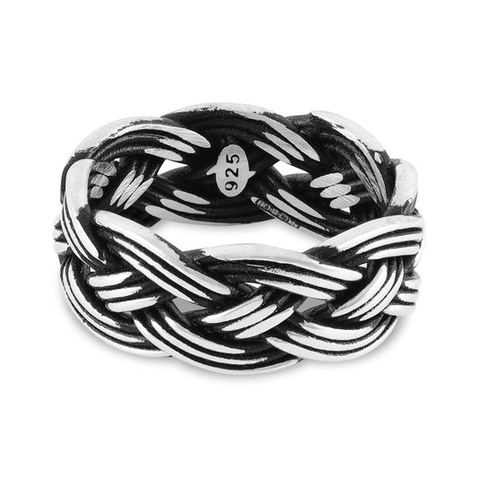 Sterling Silver Plaited Ring - FJewellery