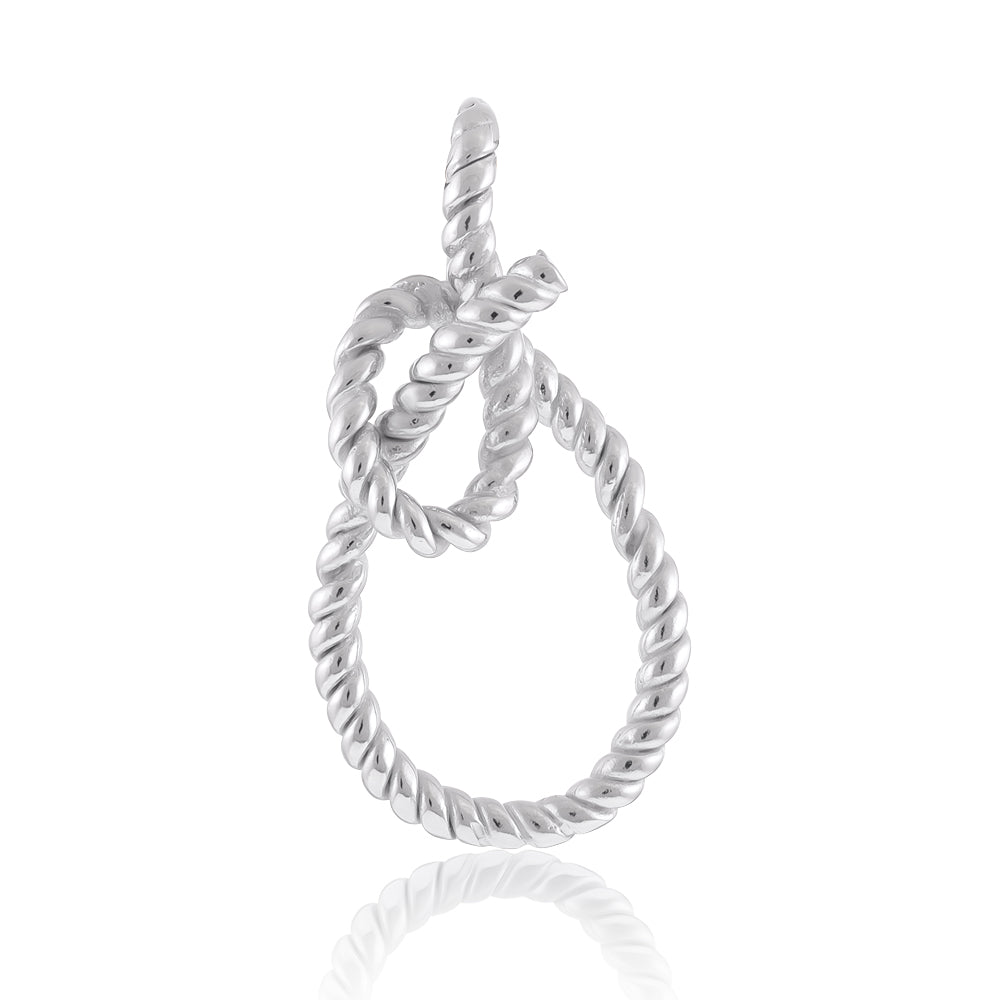 Sterling Silver Rhodium Plated Knot Pendant SPD1003 - FJewellery