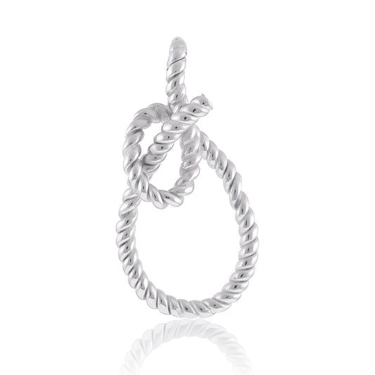 Sterling Silver Rhodium Plated Knot Pendant SPD1003 - FJewellery