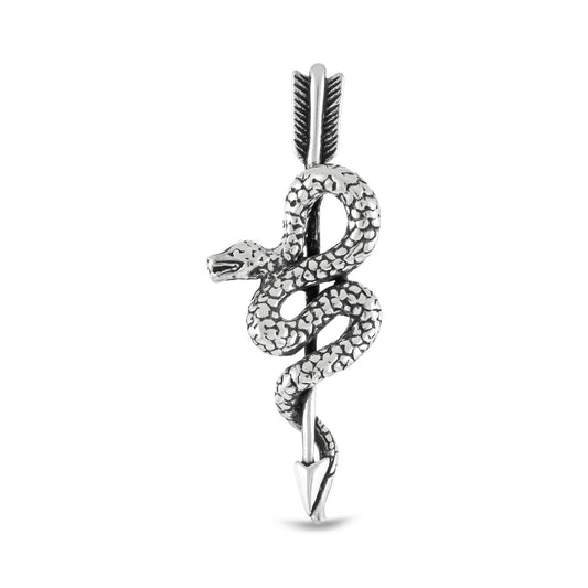 Sterling Silver Snake And Arrow Pendant - FJewellery