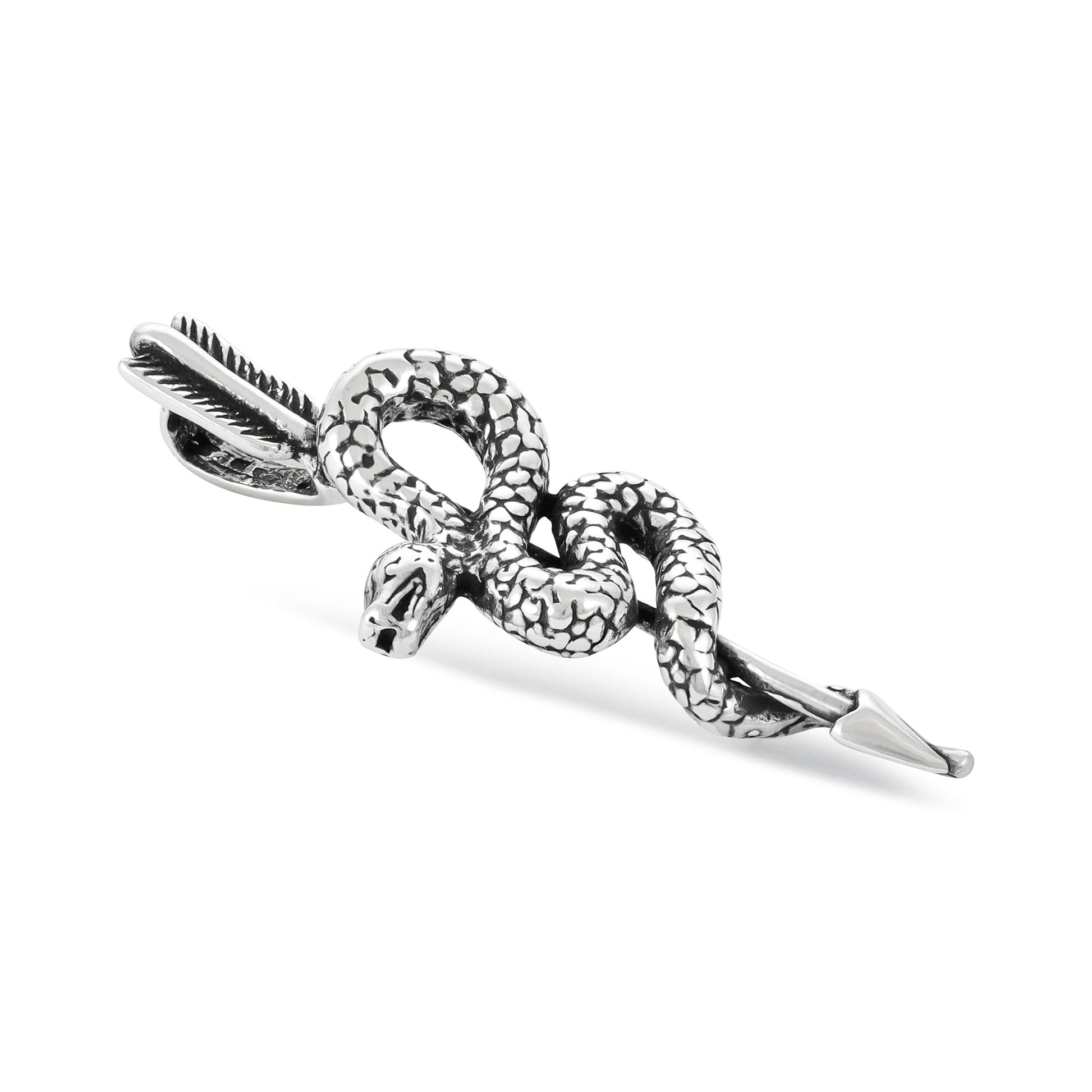 Sterling Silver Snake And Arrow Pendant - FJewellery