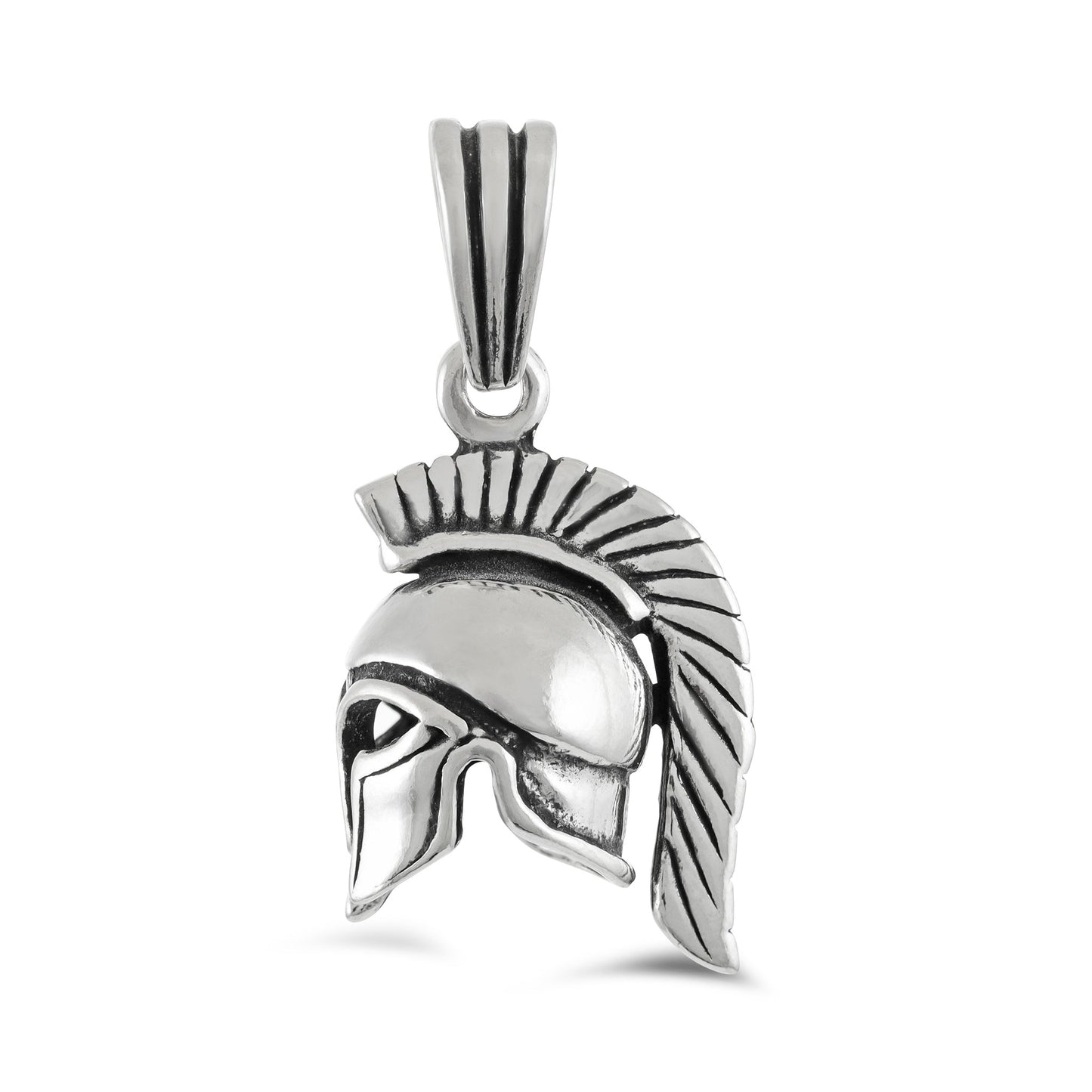 Sterling Silver Spartan Helmet Pendant - FJewellery