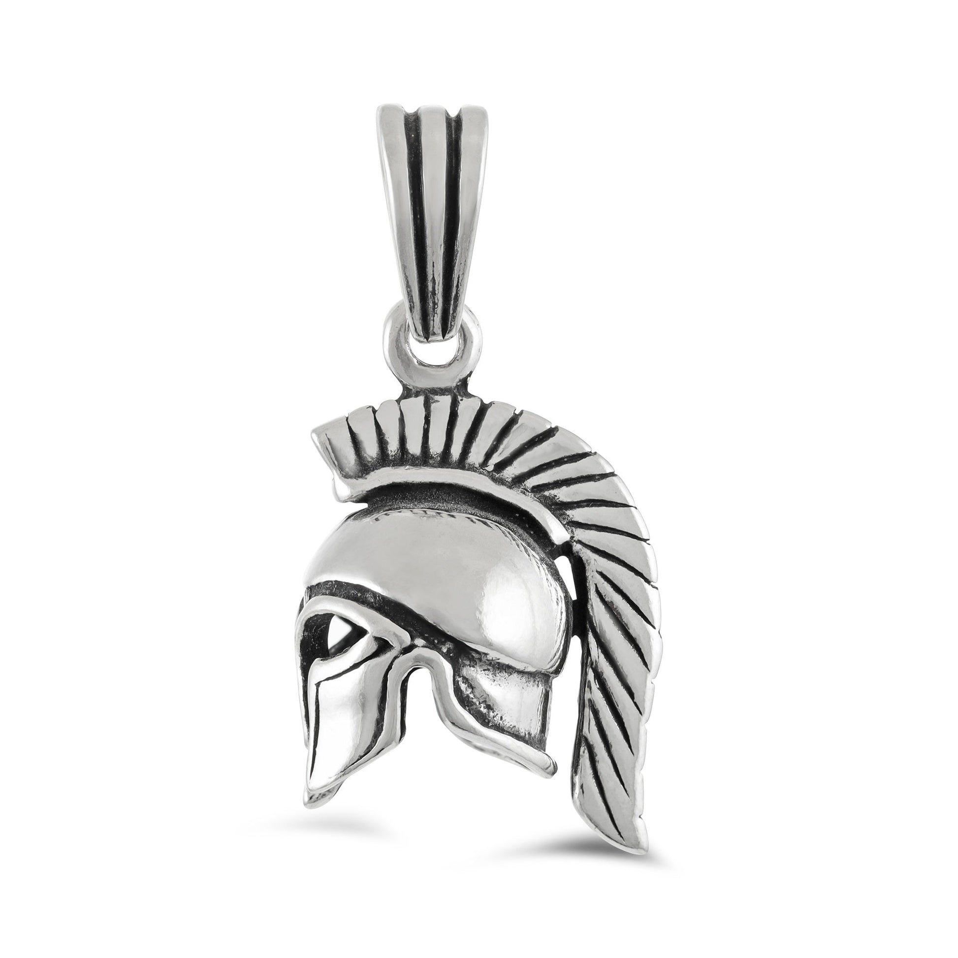 Sterling Silver Spartan Helmet Pendant - FJewellery