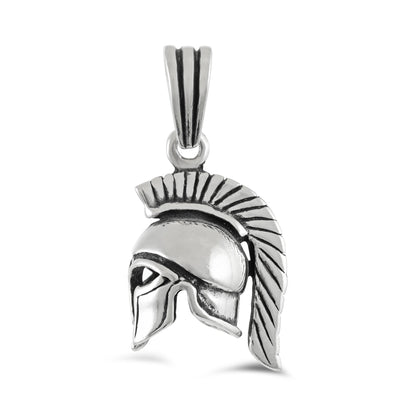Sterling Silver Spartan Helmet Pendant - FJewellery