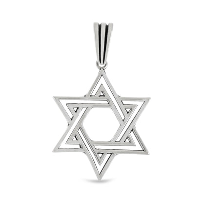 Sterling Silver Star Of David Pendant - FJewellery