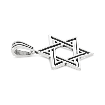 Sterling Silver Star Of David Pendant - FJewellery