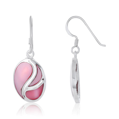 925 Sterling Silver  Multicolour Oval Drop Earrings