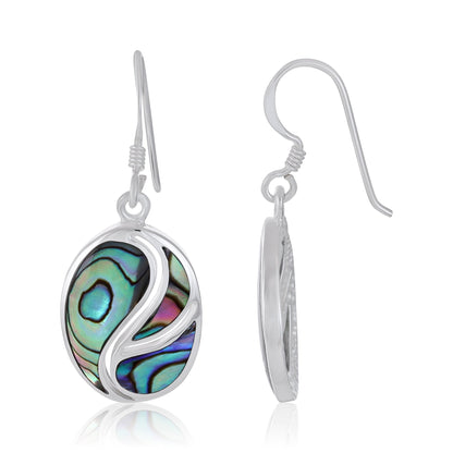 925 Sterling Silver  Multicolour Oval Drop Earrings