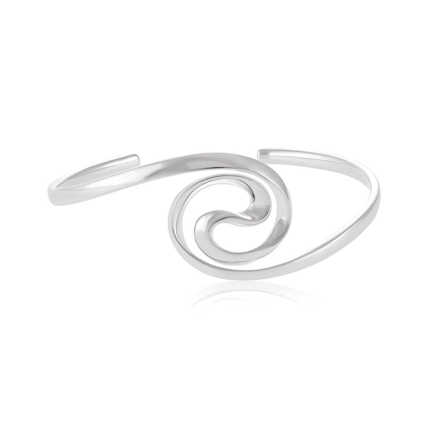 Sterling Silver Swirl Cuff Bracelet SBN10005 - FJewellery
