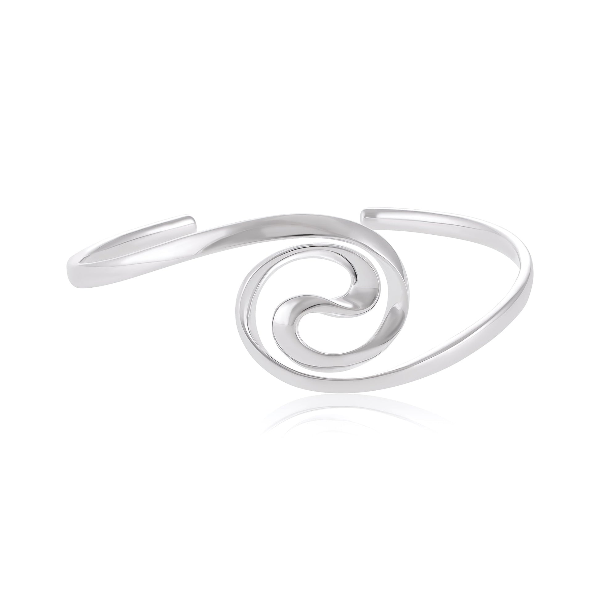 Sterling Silver Swirl Cuff Bracelet SBN10005 - FJewellery