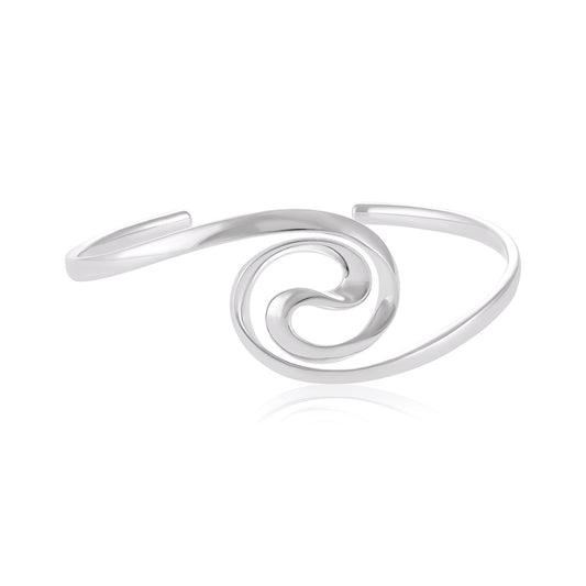 Sterling Silver Swirl Cuff Bracelet SBN10005 - FJewellery