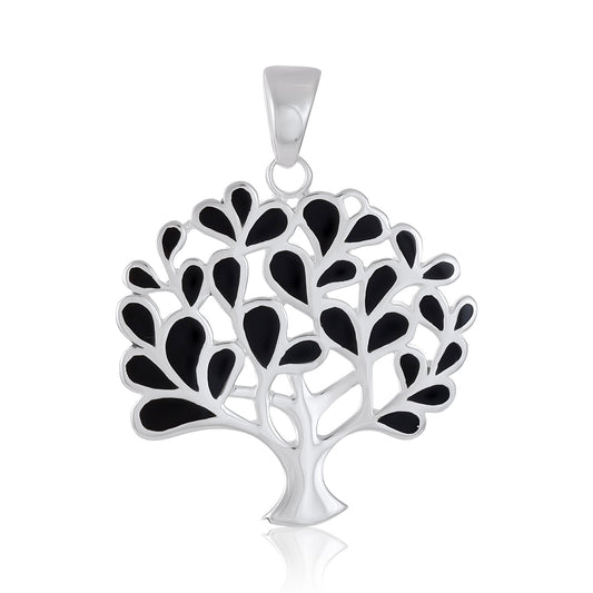925 Sterling Silver Abalone Shell Tree Of Life Pendant